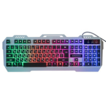 Клавиатура Nakatomi Gaming KG-35U, USB, Rainbow, мембран.,104кл.,металл.крышка, серебро