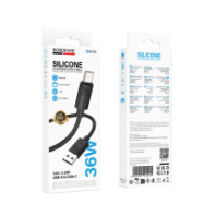Кабель BOROFONE USB - Type-C BX123, 3A, силиконовый, 1м, черный