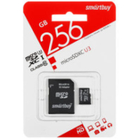 Карта памяти micro SD 256Gb Smartbuy Class10 с адаптером UHS-I U3 Карта памяти micro SD 256Gb Smartbuy Class10 с адаптером UHS-I U3