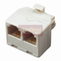 Переходник REXANT (штекер - 2 гнезда) 6P-4C  