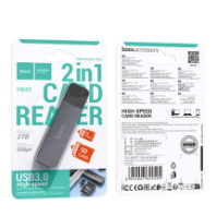 Card Reader Hoco HB45 (USB3.0 - MicroSD/SD) серый