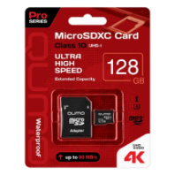 Карта памяти micro SD 128GB Qumo class 10 UHS-I U3, с адаптером