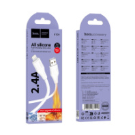 Кабель HOCO USB - Lightning X124, 2.4А, силиконовый, 1м, белый