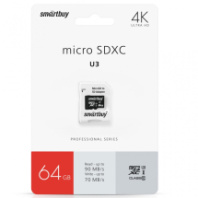 Карта памяти micro SD 64Gb SmartBuy class 10 PRO с адаптером UHS-I U3 (90/70 MB/s) Карта памяти micro SD 64Gb SmartBuy class 10 PRO с адаптером UHS-I U3 (90/70 MB/s)