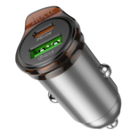 АЗУ Hoco NZ16A, 1USB/1Type-C, QC3.0+PD25W, 3A, метал.серый