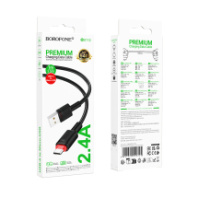 Кабель BOROFONE MicroUSB BX110, 2.4А, ПВХ, 1м, черный Кабель BOROFONE MicroUSB BX110, 2.4А, ПВХ, 1м, черный