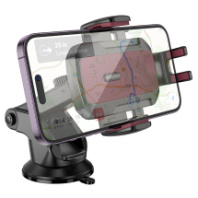 Автодержатель Hoco H65, на торпедо, 4.5-7", черный/красный