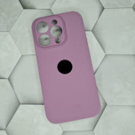 Чехол-накладка для iPhone 15 Pro Silicone Case, с закрытой камерой, сиреневый