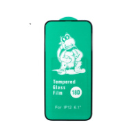 Защитное стекло 3D на экран iPhone 13 Pro Max/14 Plus с силиконовыми бортами тех.упак black