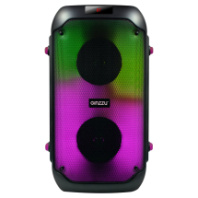 Колонка Ginzzu GM-234, 60W RMS, Karaoke, Bluetooth+FM+USB+SD+LED+ПДУ, черный