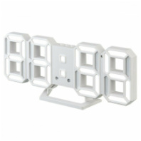 Будильник часы Perfeo LUMINOUS 2, белый корпус/белая подсветка