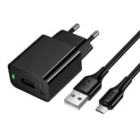 СЗУ Hoco CS91A, 1USB, 2.1A + MicroUSB 1м, черный