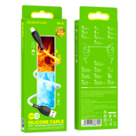 Кабель BOROFONE USB - Lightning BX86, 2.4А, силиконовый, 1м, белый Кабель BOROFONE USB - Lightning BX86, 2.4А, силиконовый, 1м, белый