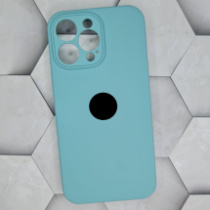 Чехол-накладка для iPhone 14 Pro Max Silicone Case, с закрытой камерой, бирюзовый