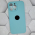 Чехол-накладка для iPhone 14 Pro Max Silicone Case, с закрытой камерой, бирюзовый