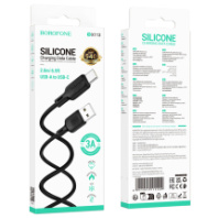 Кабель BOROFONE USB - Type-C BX113, 3A, силиконовый, 2м, черный