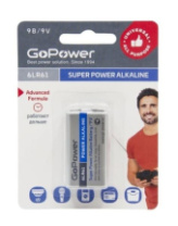 Батарейка GoPower Power Alkaline 6LR61 BL1 (крона) 1/10/240