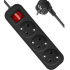 Сетевой удлинитель DEFENDER G350 3 розеток, 10А, 2200Вт, 5м, заземление, выкл., черный