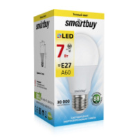 Лампа SmartBuy LED A60 7Вт Е27 3000К 650Лм светодиодная (теплый белый)