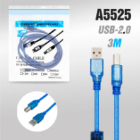 Кабель USB - USB 2.0 (AM-BM) 3м с фильтрами DL47 синий Кабель USB - USB 2.0 (AM-BM) 3м с фильтрами DL47 синий
