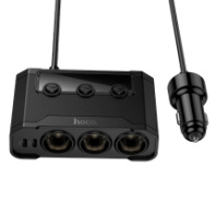 Разветвитель прикуривателя Hoco Z64, 3 выхода+2USB+2Type-C, 12-24V/3A, черный Разветвитель прикуривателя Hoco Z64, 3 выхода+2USB+2Type-C, 12-24V/3A, черный