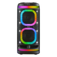 Колонка Ginzzu GM-115 RONDO, 160W, Karaoke, TWS, Bluetooth+FM+USB+SD+AUX+RGB, ПДУ, черный