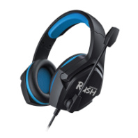 Гарнитура полноразмерная SmartBuy RUSH ASPID, игровая, 1.8м, 4pin jack+2*AUX 3.5мм, черный/синий