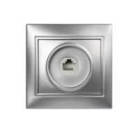 Розетка телефонная 1-местная SmartBuy "Венера" серебро