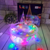LED гирлянда Нить-звездочки, внутренняя, мультиколор, 30м, 220В