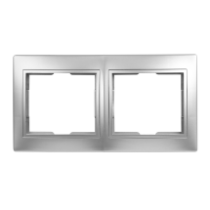 Рамка 2-местная горизонтальная SmartBuy "Венера" серебро