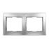 Рамка 2-местная горизонтальная SmartBuy "Венера" серебро
