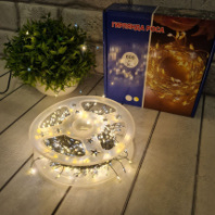 LED гирлянда Роса-мишура, 600 светодиодов, внутренняя, теплый белый/белый, 30м, 220 В