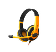 Гарнитура полноразмерная Defender Warhead G120, игровая, 2м, 2*AUX 3.5мм, черный/оранжевый