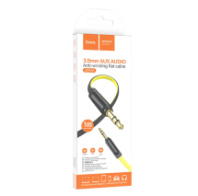 Кабель AUX 3.5мм (шт/шт) 1м Hoco UPA16 плоский кабель, ТПЭ, желтый