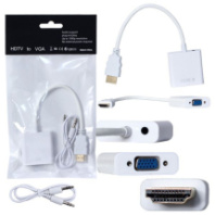 Переходник HDMI - VGA (шт/гн) + AUX 3.5мм H178, белый Переходник HDMI - VGA (шт/гн) + AUX 3.5мм H178, белый