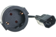Переходник сетевой C14 – евророзетка, (шт/гн) 0.15м Cablexpert PC-SFC14M-01, черный