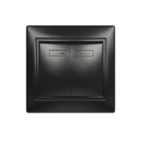 Выключатель 2-клавишный с индикатором Smartbuy "Венера",10А, черный