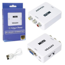 Переходник VGA in - 3RCA out (гн/гн) H131 Mini, белый