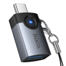 Переходник Hoco UA46C, OTG USB 3.0 (гн) - Type-C (шт), черный