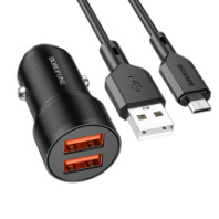 АЗУ BOROFONE BZ19, 2USB, 2.4A + MicroUSB 1м, черный АЗУ BOROFONE BZ19, 2USB, 2.4A + MicroUSB 1м, черный