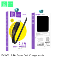 Кабель vDENMENv MicroUSB D45V, 2.4А, тканевая оплетка, 1м, зеленый