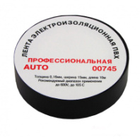 Изолента Terminator 00745 0.165х15мм, 10 метров, автомоб, суперэластичная, холодостойкая, черный