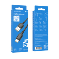 Кабель BOROFONE USB - Type-C BX93, 27W, 3A, ПВХ, 1м, черный