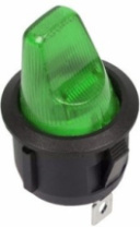 Выключатель клавишный круглый 12V 16А (3с) ON-OFF зеленый с подсветкой REXANT Выключатель клавишный круглый 12V 16А (3с) ON-OFF зеленый с подсветкой REXANT