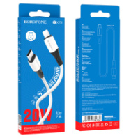 Кабель BOROFONE Type-C - Lightning BX79, 3А, PD 20W, силиконовый, 1м, белый (мятая упаковка)