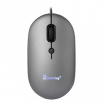 Мышь SmartBuy 328-G, USB, бесшум.,пров.,опт.,4кн., 800-2400dpi, серый