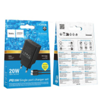 СЗУ Hoco CS93A, 1Type-C, PD20W, 3A + Type-C/Type-C 1м, черный
