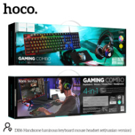 Набор игровой Hoco DI86 RU, клавиатура+мышь+гарнитура+коврик, RGB, черный