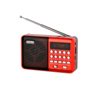 Радиоприёмник Perfeo PALM Next, (FM+USB+SD+Bluetooth) USB или акк.18650, красный