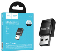 Сетевой адаптер WiFi+Bluetooth HOCO HI38 2,4ГГц, черный